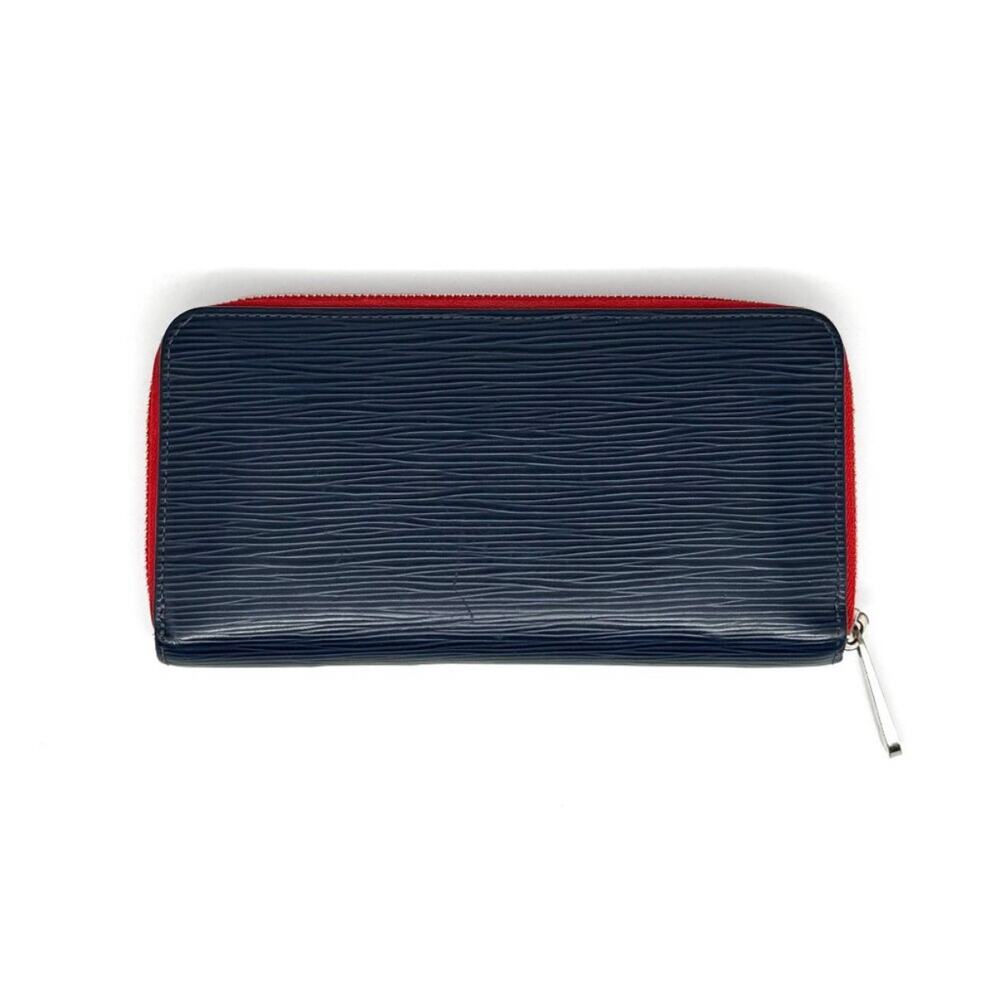 Louis Vuitton Blue & Red Epi Wallet Silver Hardware EUC